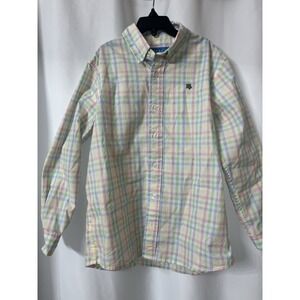 J. BAILEY BOYS SIZE 10 ROSCOE SHIRT,BUTTON FRONT,‎ COLLAR, CHECKED, TURTLE  D70